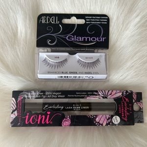 2 Piece Set of Ardell Eyelashes and Ioni Lash Glue & Eyeliner